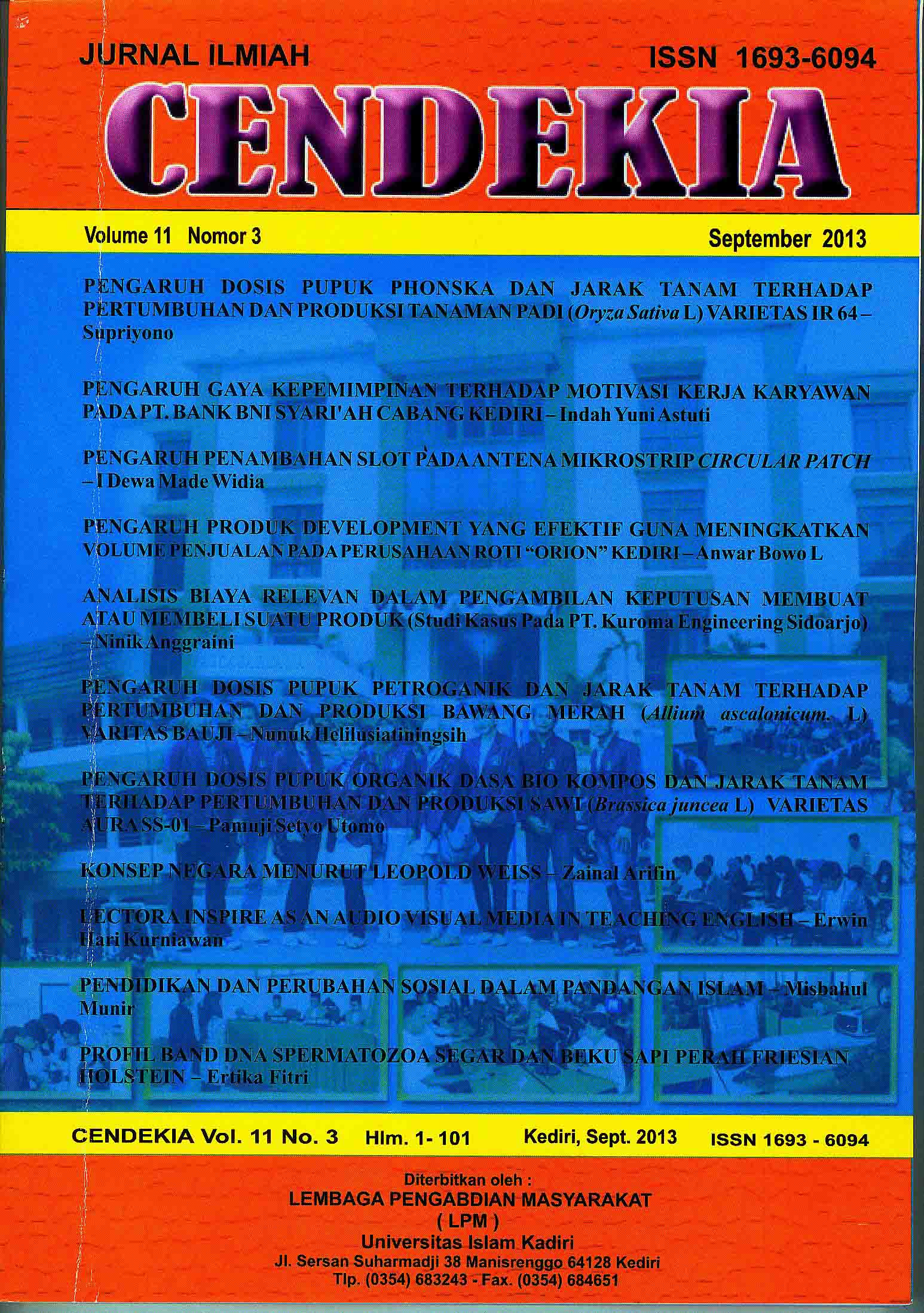 Cendekia Vol.11 No.3 September 2013